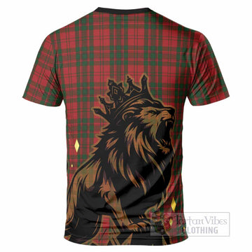 Livingstone (Livingston) Tartan Family Crest T-Shirt Crowned Lion Roaring