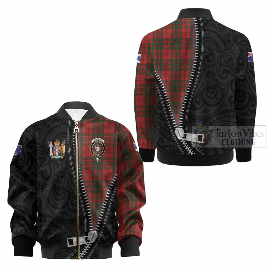 Livingstone (Livingston) Tartan Kid Bomber Jacket New Zealand Pattern Unique Zipper Stylized
