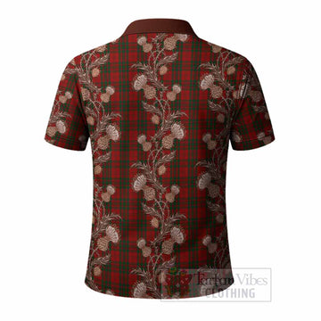Livingstone (Livingston) Tartan Polo Shirt Seamless Scottish Thistle Flowers