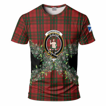 Livingstone (Livingston) Tartan T-Shirt Thistle Scottish Spirit
