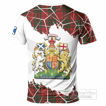 Livingstone (Livingston) Tartan T-Shirt with Family Crest and Lion Rampant Grunge Style
