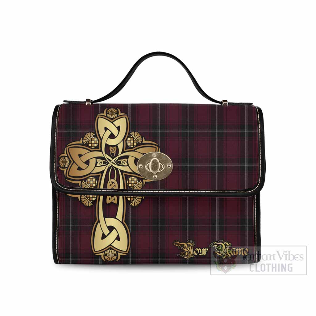 Tartan Vibes Clothing Llewellen of Wales Tartan Waterproof Canvas Bag Golden Thistle Celtic Cross Style