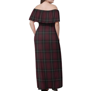 Llewellen of Wales Tartan Off Shoulder Long Dress - Tartan Vibes Clothing