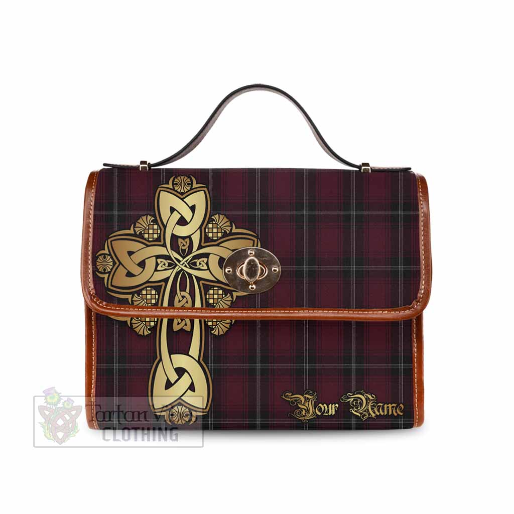 Tartan Vibes Clothing Llewellen of Wales Tartan Waterproof Canvas Bag Golden Thistle Celtic Cross Style