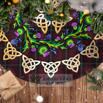 Tartan Vibes Clothing Llewellen of Wales Tartan Christmas Tree Skirt with Thistle Celtic Knot Style