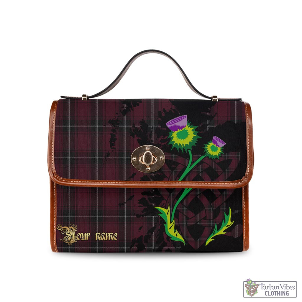 Tartan Vibes Clothing Llewellen of Wales Tartan Waterproof Canvas Bag with Scotland Map and Thistle Celtic Accents