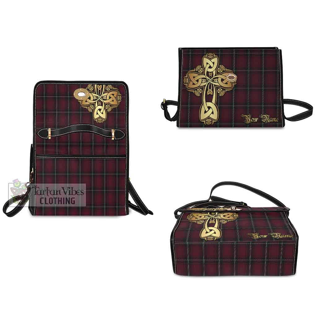 Tartan Vibes Clothing Llewellen of Wales Tartan Waterproof Canvas Bag Golden Thistle Celtic Cross Style
