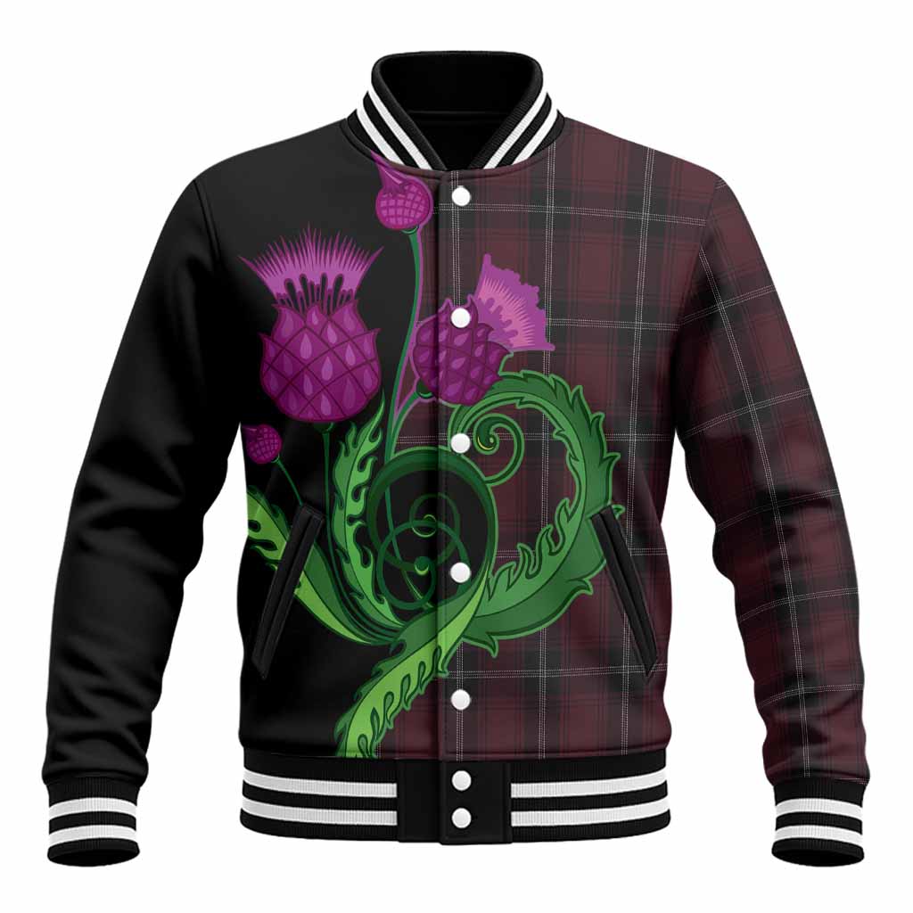 Llewellen of Wales Tartan Baseball Jacket Traditional Scottish Thistle