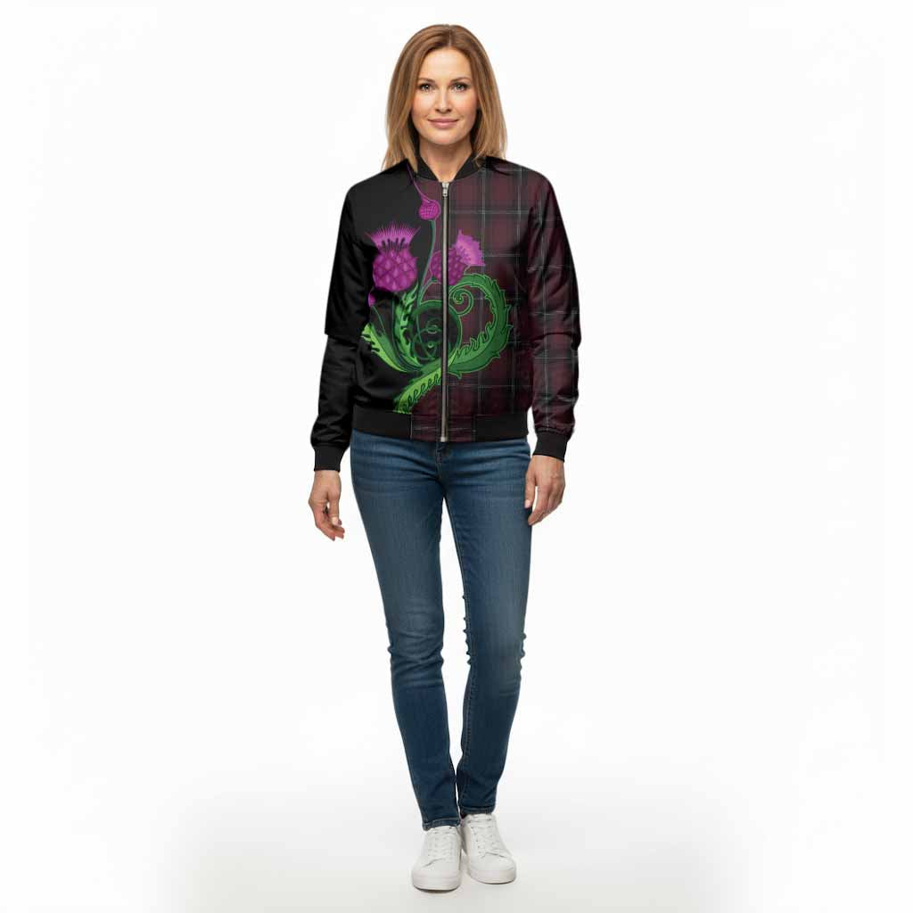 Llewellen of Wales Tartan Bomber Jacket Traditional Scottish Thistle