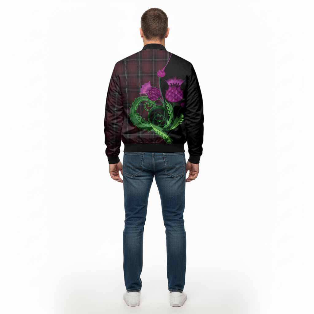 Llewellen of Wales Tartan Bomber Jacket Traditional Scottish Thistle