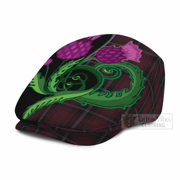 Llewellen of Wales Tartan Flat Cap, Jeff Cap Traditional Scottish Thistle