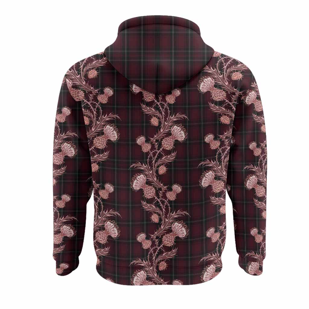 Llewellen of Wales Tartan Hoodie Seamless Scottish Thistle Flowers