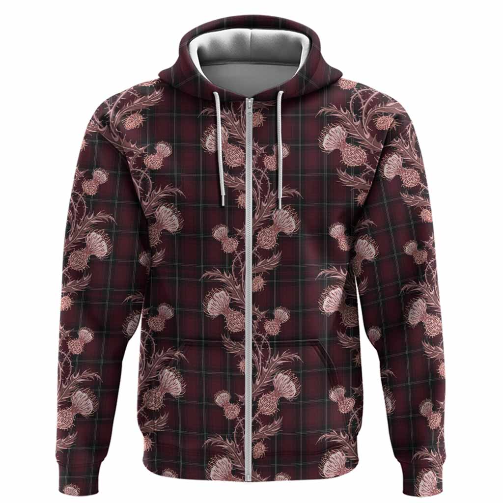 Llewellen of Wales Tartan Hoodie Seamless Scottish Thistle Flowers