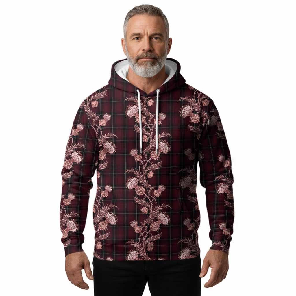 Llewellen of Wales Tartan Hoodie Seamless Scottish Thistle Flowers