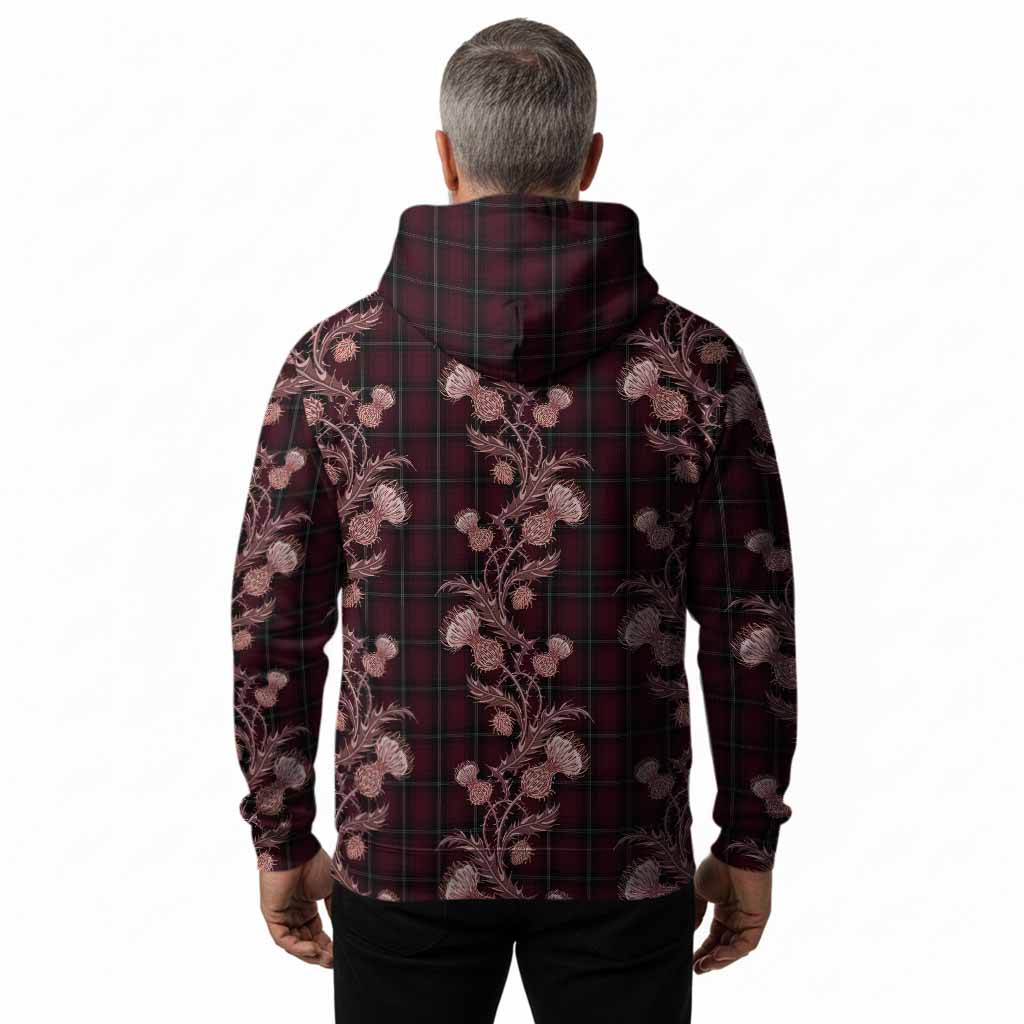 Llewellen of Wales Tartan Hoodie Seamless Scottish Thistle Flowers