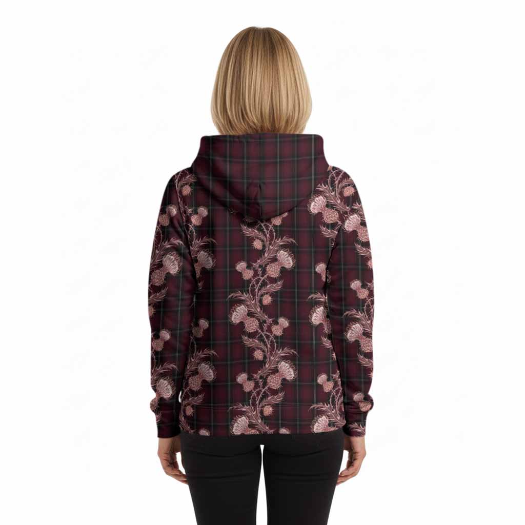 Llewellen of Wales Tartan Hoodie Seamless Scottish Thistle Flowers