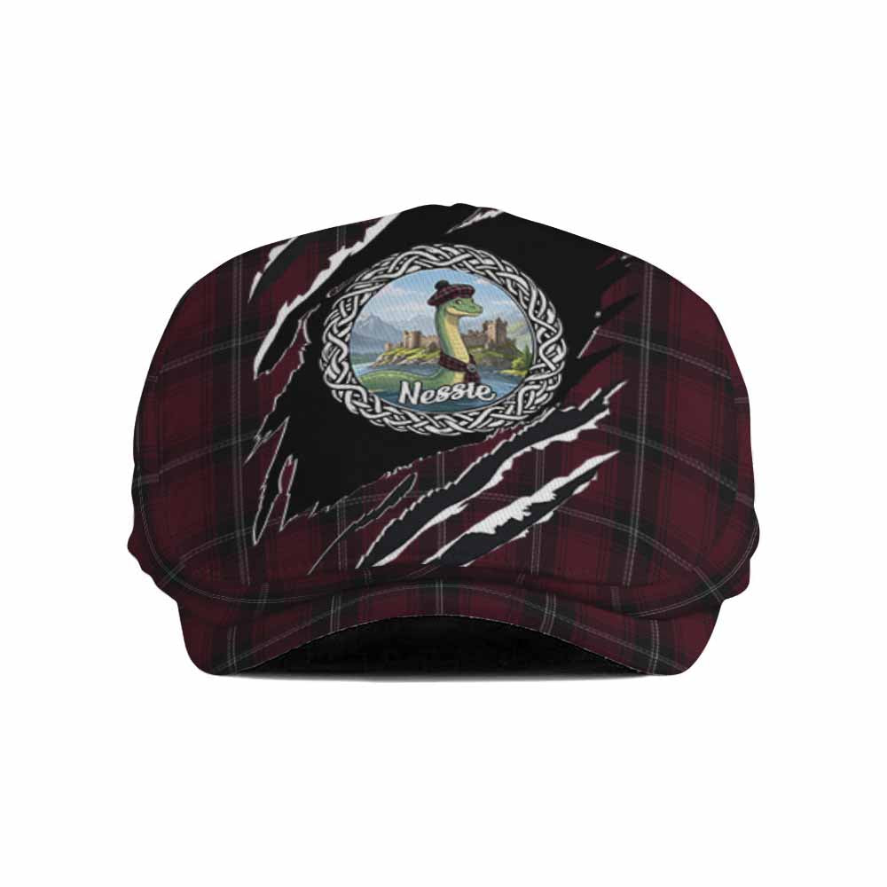 Llewellen of Wales Tartan Loch Ness Monster Flat Cap, Jeff Cap Celtic Knot Nessie Art