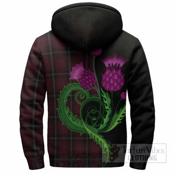 Llewellen of Wales Tartan Sherpa Hoodie Traditional Scottish Thistle