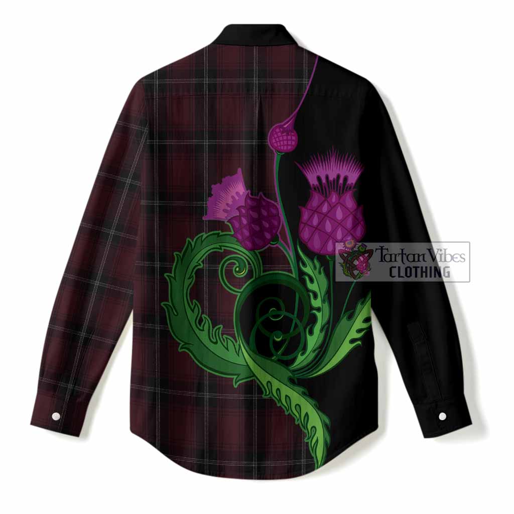 Llewellen of Wales Tartan Women Casual Shirt Traditional Scottish Thistle