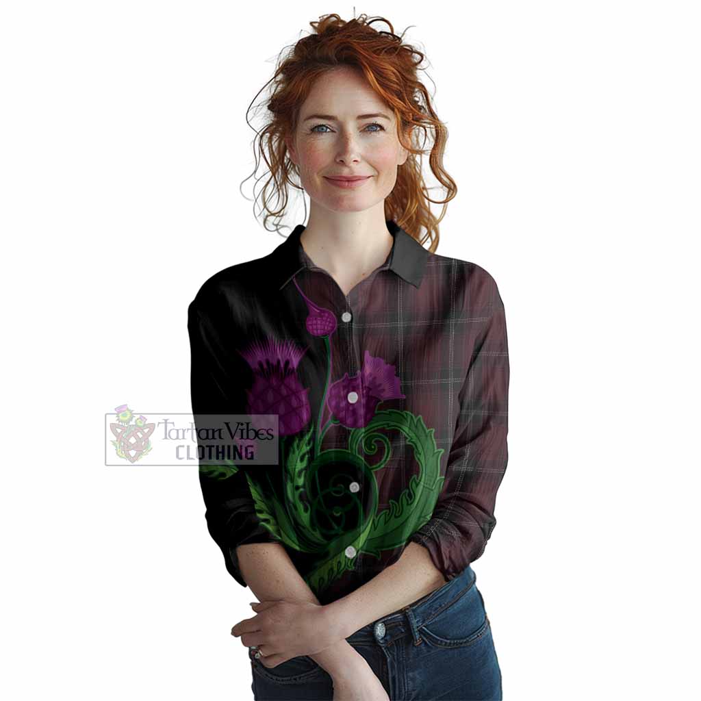 Llewellen of Wales Tartan Women Casual Shirt Traditional Scottish Thistle