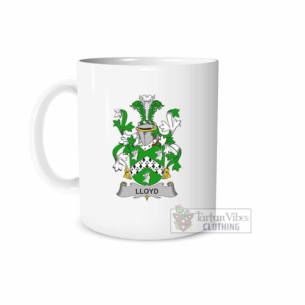 Lloyd Irish Clan Coat of Arms Ceramic Mug White - 2D-tartanvibesclothing