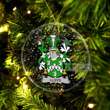 Lloyd Irish Clan Christmas Glass Ornament with Coat of Arms