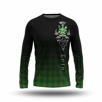 Tartan Vibes Clothing Lloyd Irish Clan Long Sleeve T-Shirt with Coat of Arms Erin Go Bragh Celtic Inspired