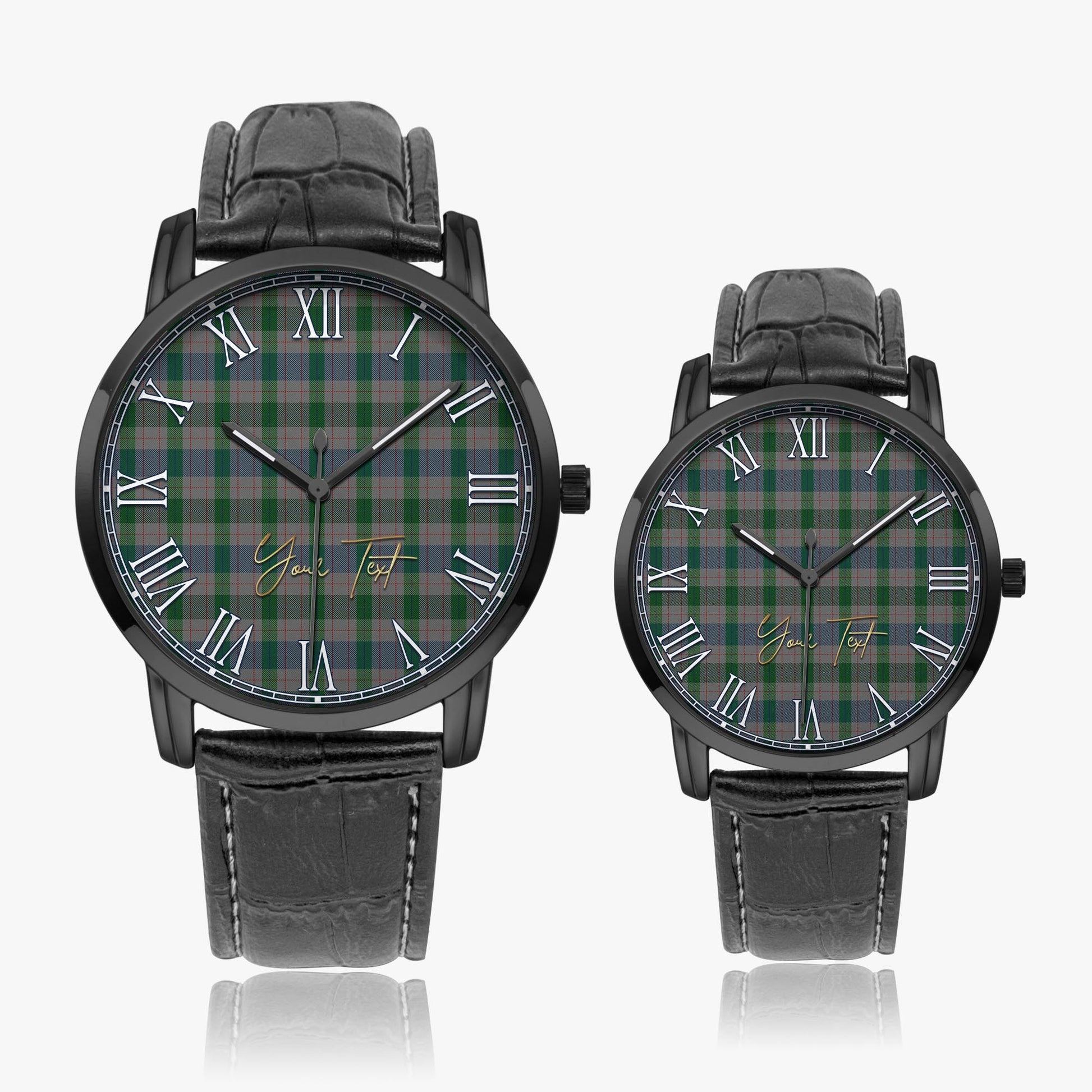 Lloyd of Wales Tartan Personalized Your Text Leather Trap Quartz Watch Wide Type - Tartan Vibes Clothing