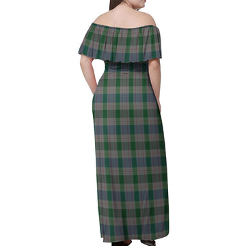 Lloyd of Wales Tartan Off Shoulder Long Dress - Tartan Vibes Clothing