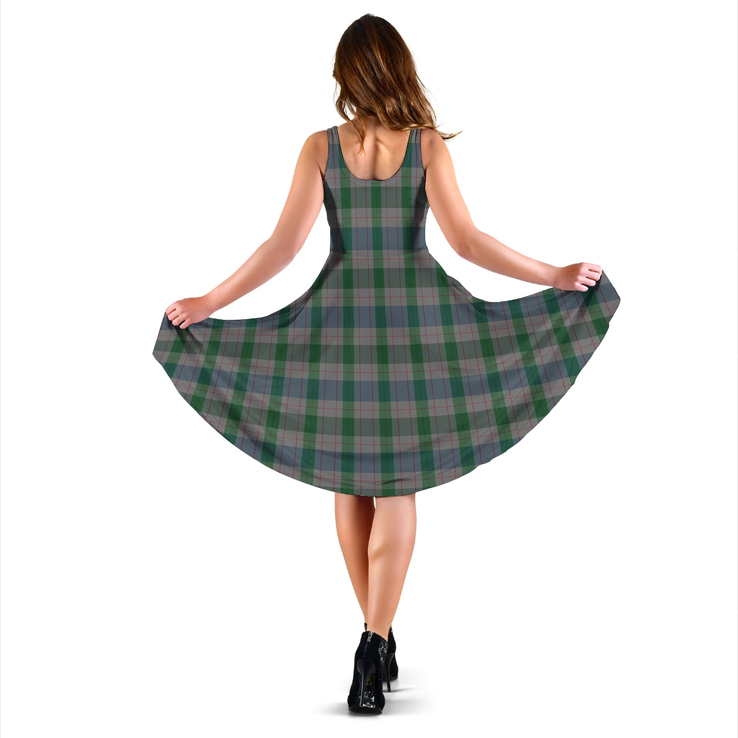 Lloyd of Wales Tartan Sleeveless Midi Womens Dress - Tartan Vibes Clothing