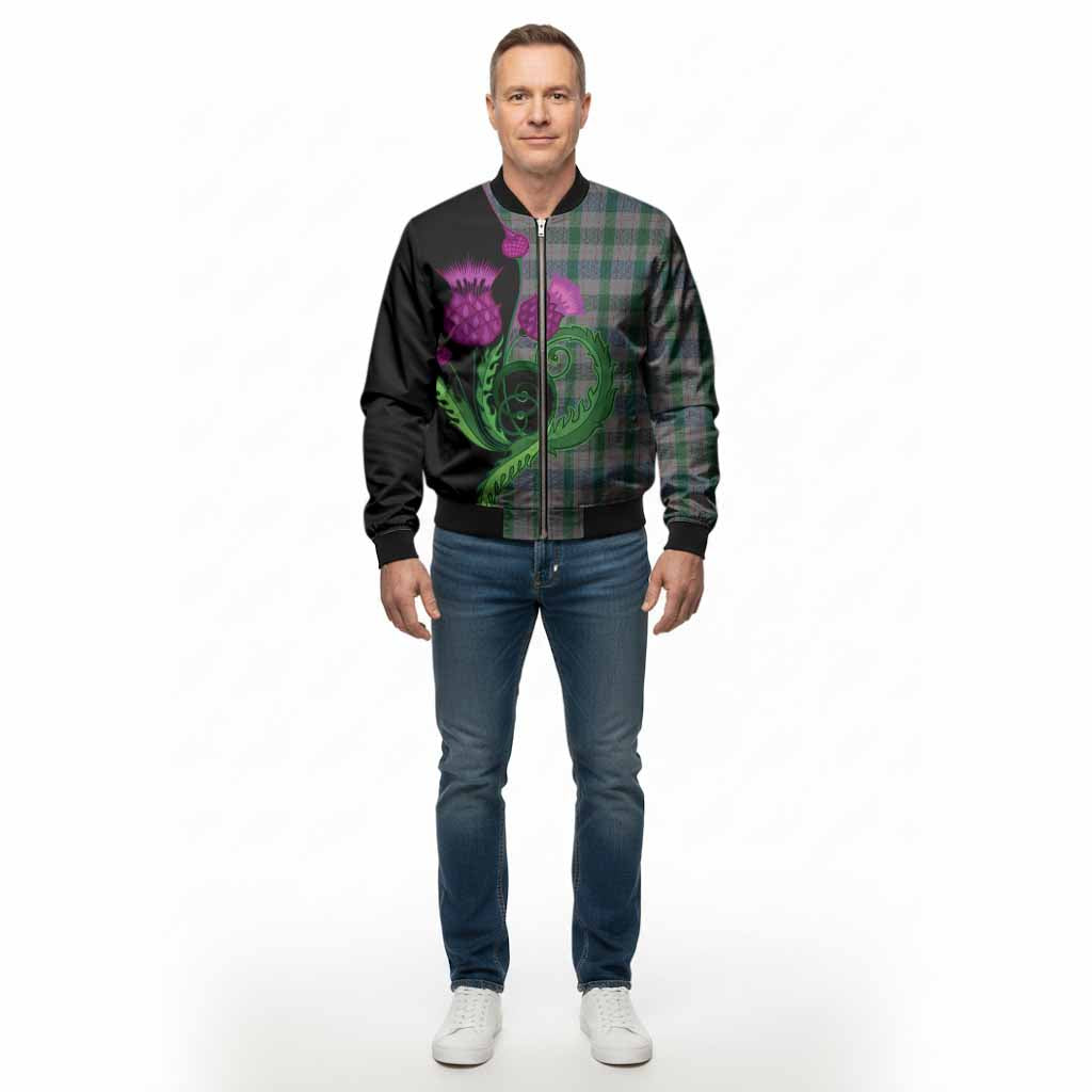 Lloyd of Wales Tartan Bomber Jacket Traditional Scottish Thistle