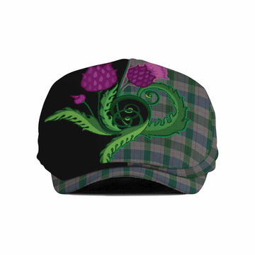 Lloyd of Wales Tartan Flat Cap, Jeff Cap Traditional Scottish Thistle