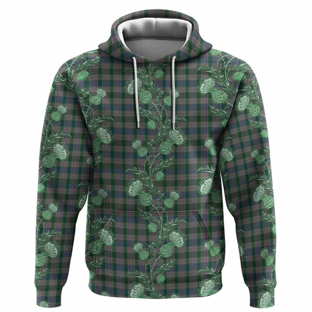 Lloyd of Wales Tartan Hoodie Seamless Scottish Thistle Flowers