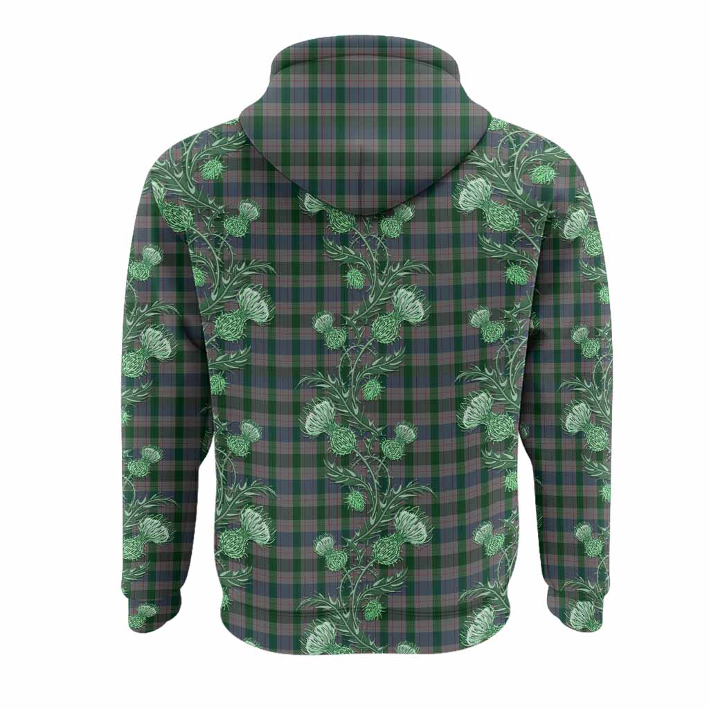 Lloyd of Wales Tartan Hoodie Seamless Scottish Thistle Flowers