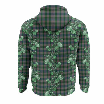 Lloyd of Wales Tartan Hoodie Seamless Scottish Thistle Flowers