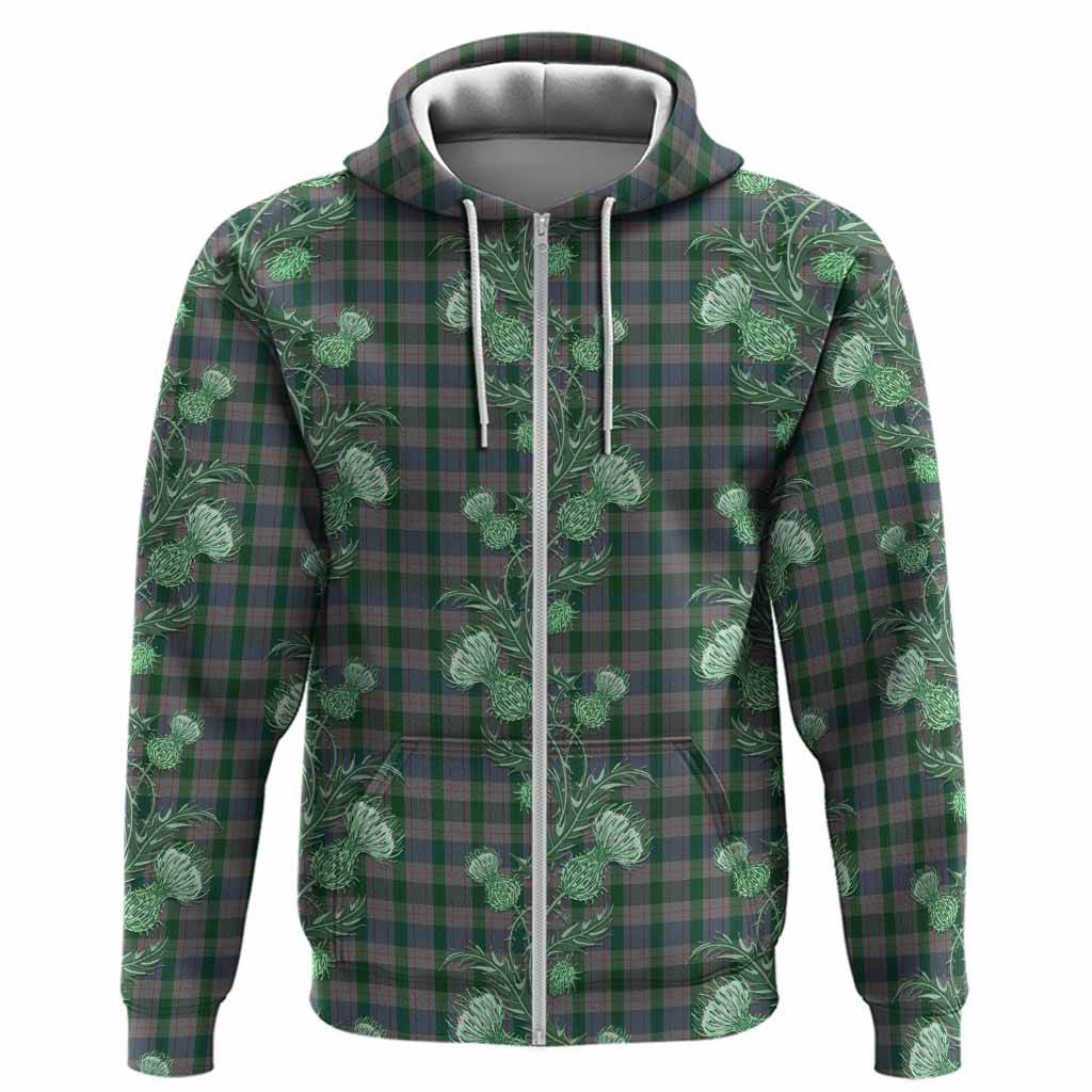 Lloyd of Wales Tartan Hoodie Seamless Scottish Thistle Flowers