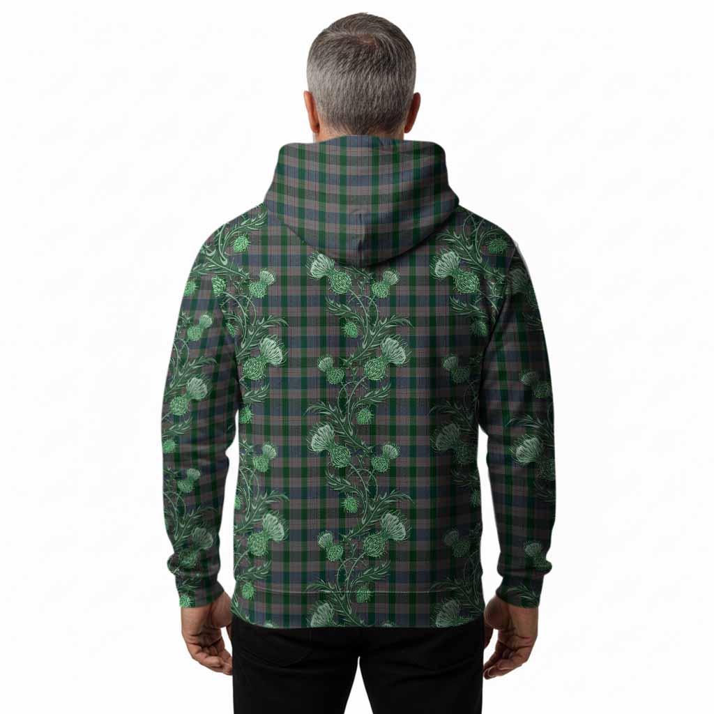 Lloyd of Wales Tartan Hoodie Seamless Scottish Thistle Flowers