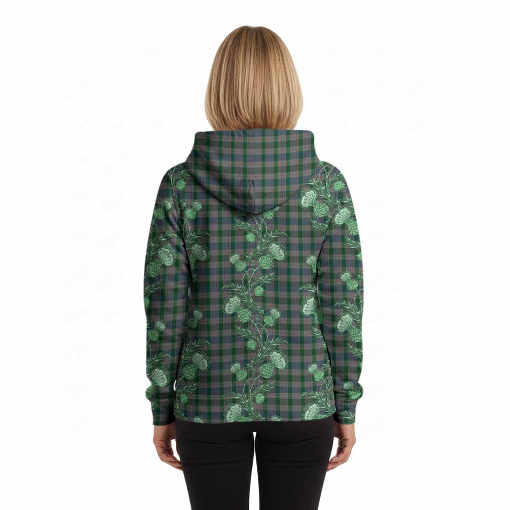 Lloyd of Wales Tartan Hoodie Seamless Scottish Thistle Flowers