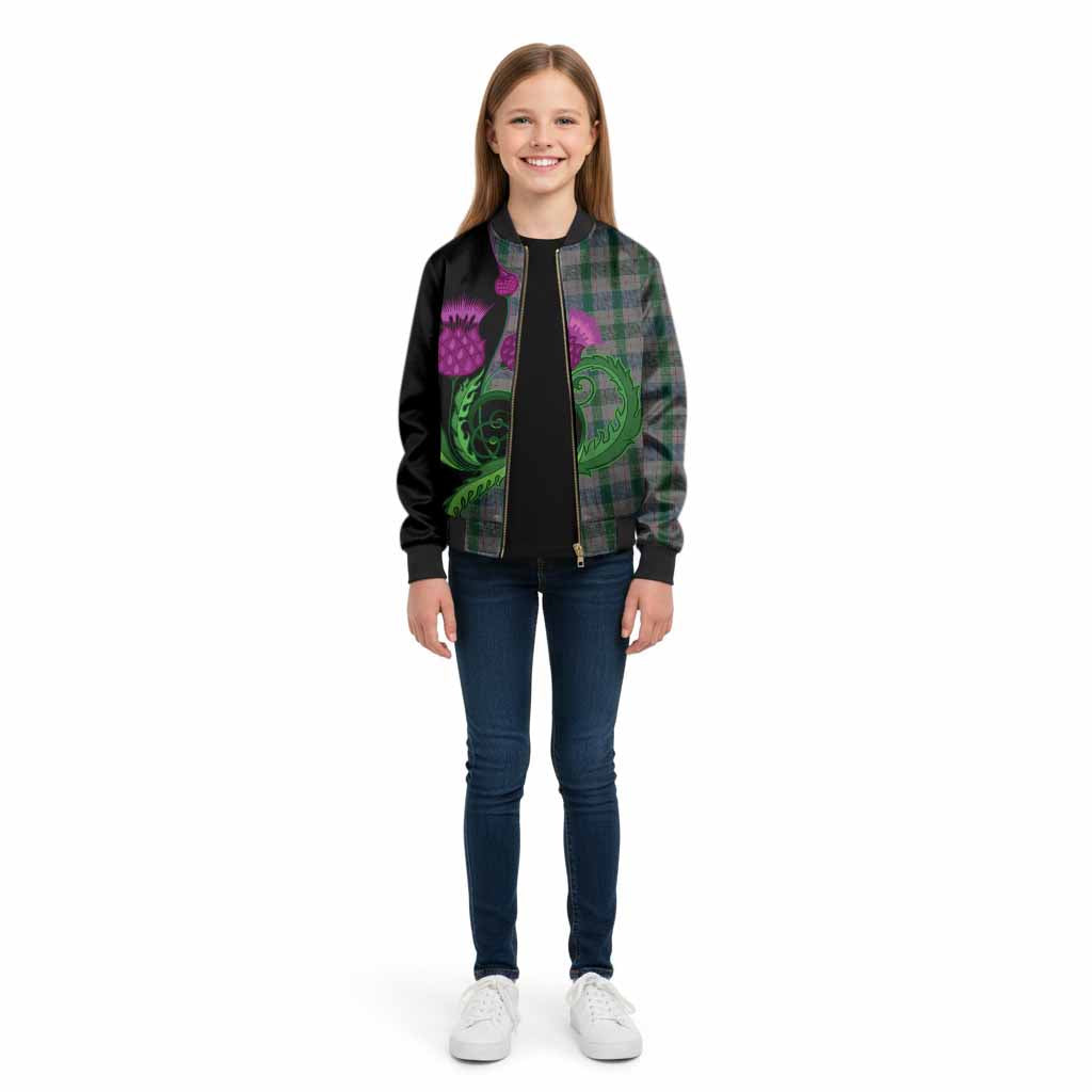 Lloyd of Wales Tartan Kid Bomber Jacket Traditional Scottish Thistle
