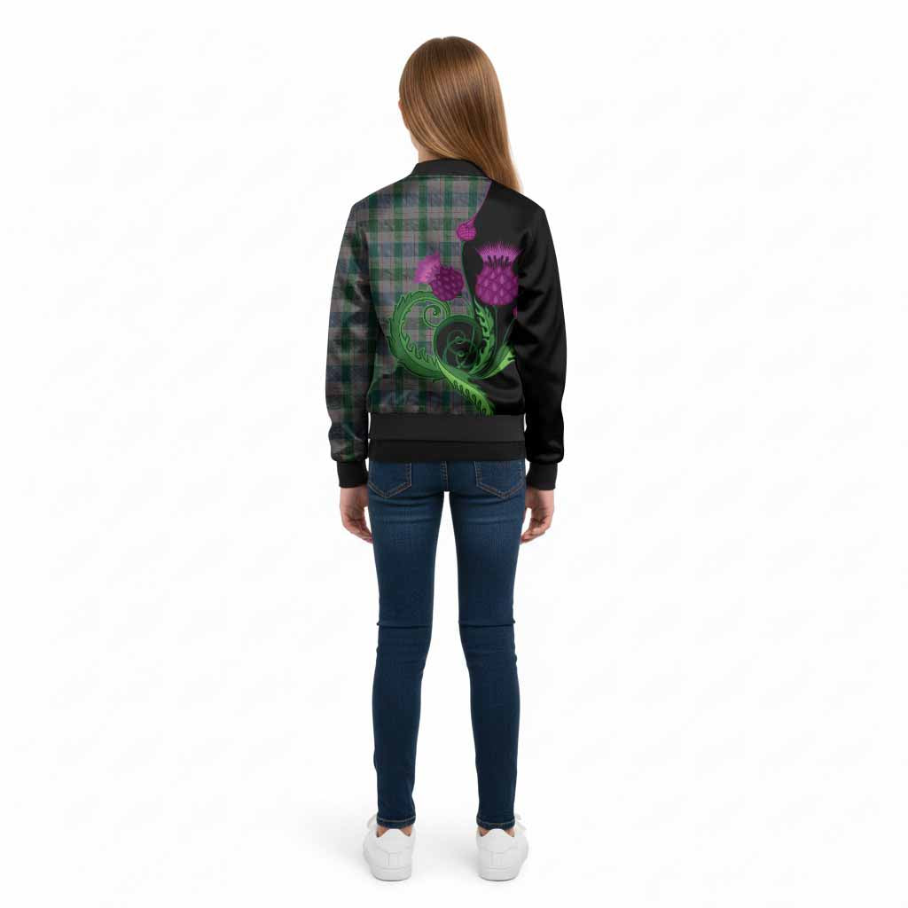 Lloyd of Wales Tartan Kid Bomber Jacket Traditional Scottish Thistle