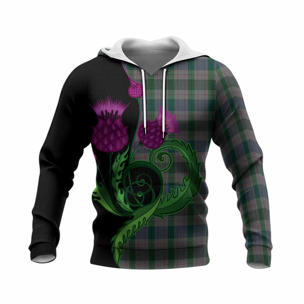 Lloyd of Wales Tartan Knitted Hoodie Traditional Scottish Thistle