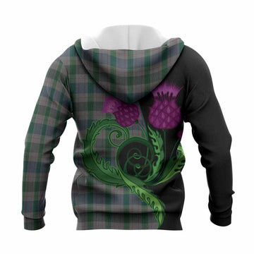 Lloyd of Wales Tartan Knitted Hoodie Traditional Scottish Thistle