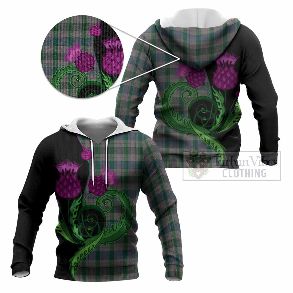 Lloyd of Wales Tartan Knitted Hoodie Traditional Scottish Thistle