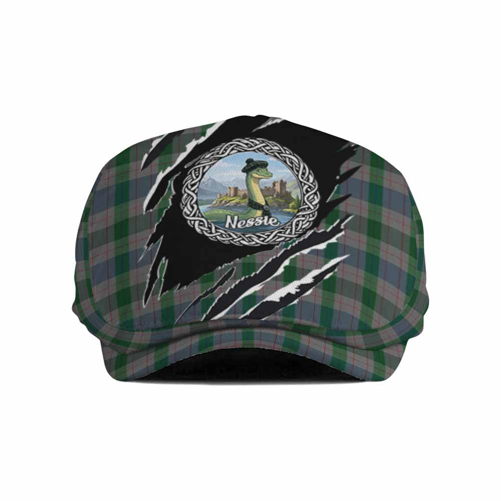 Lloyd of Wales Tartan Loch Ness Monster Flat Cap, Jeff Cap Celtic Knot Nessie Art
