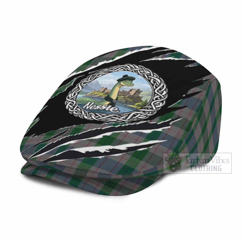 Lloyd of Wales Tartan Loch Ness Monster Flat Cap, Jeff Cap Celtic Knot Nessie Art