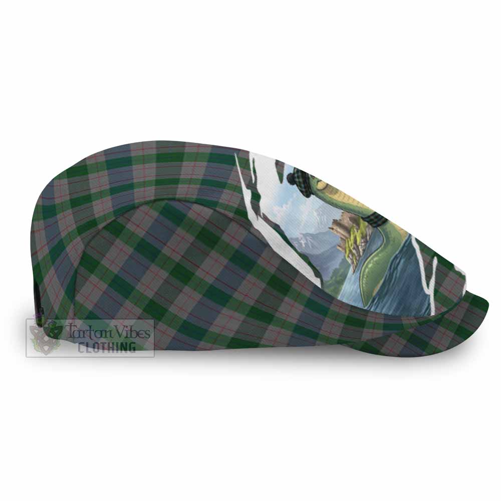 Lloyd of Wales Tartan Loch Ness Monster Scottish Heritage Art Flat Cap, Jeff Cap