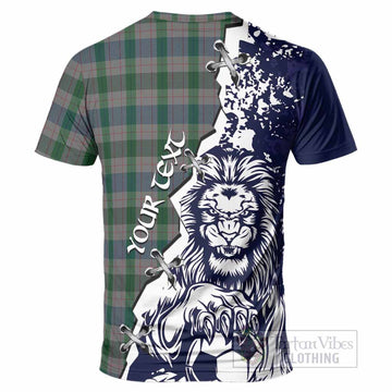 Lloyd of Wales Tartan Scottish T-Shirt Angry Lion With Soccer Ball Style