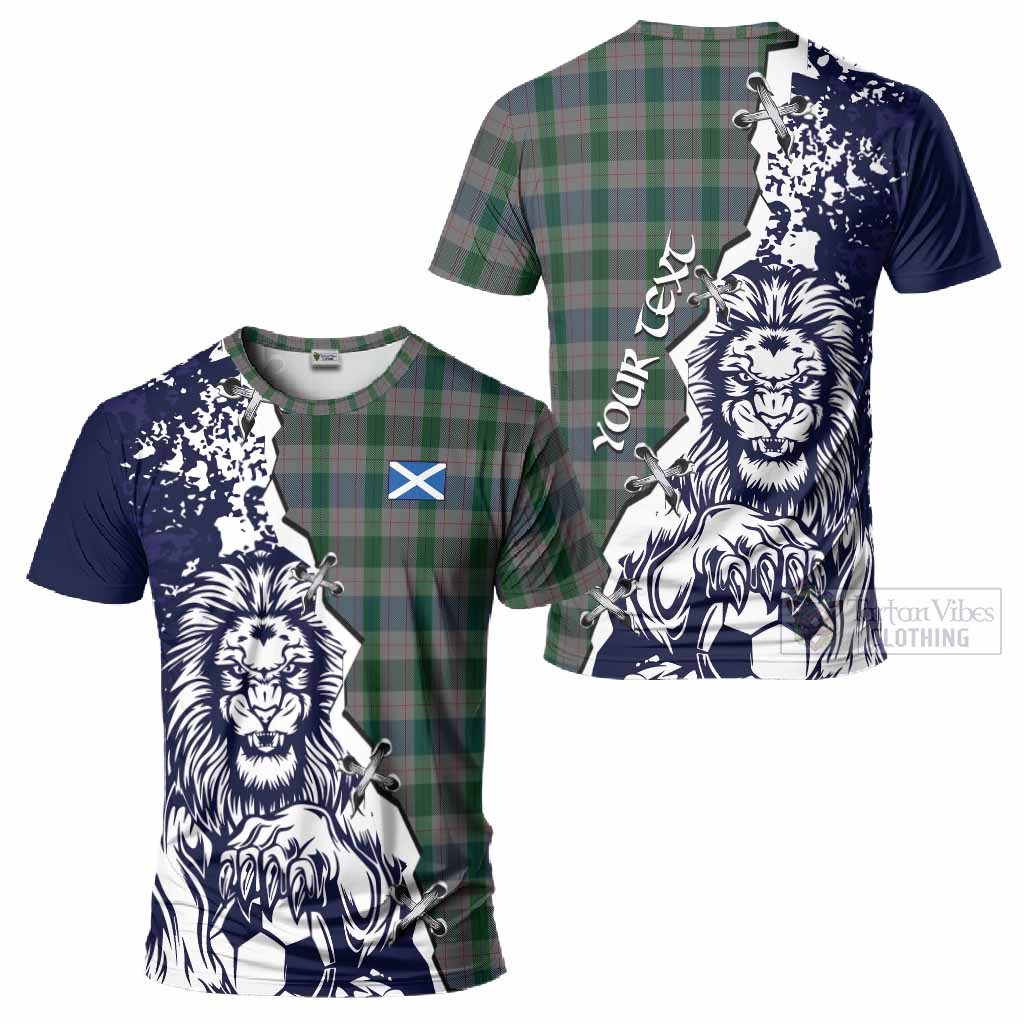 Lloyd of Wales Tartan Scottish T-Shirt Angry Lion With Soccer Ball Style