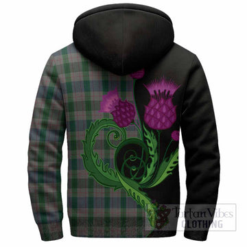 Lloyd of Wales Tartan Sherpa Hoodie Traditional Scottish Thistle