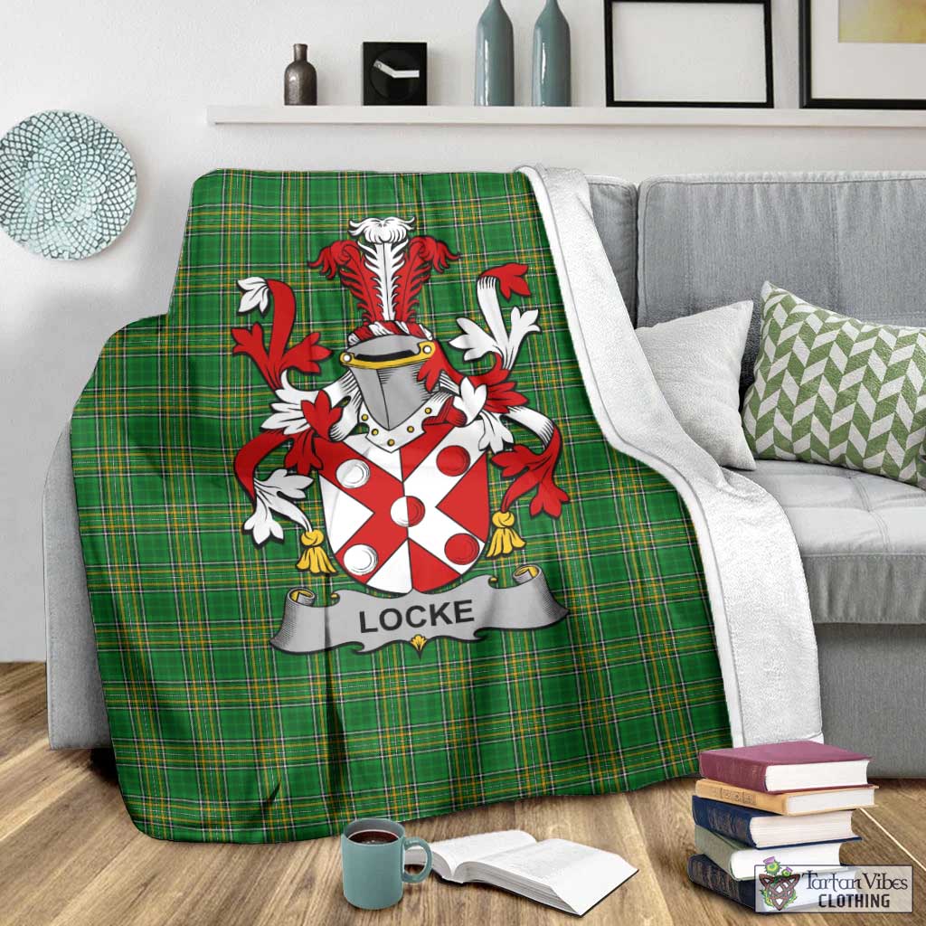Locke Irish Clan Tartan Blanket with Coat of Arms - Tartan Vibes Clothing